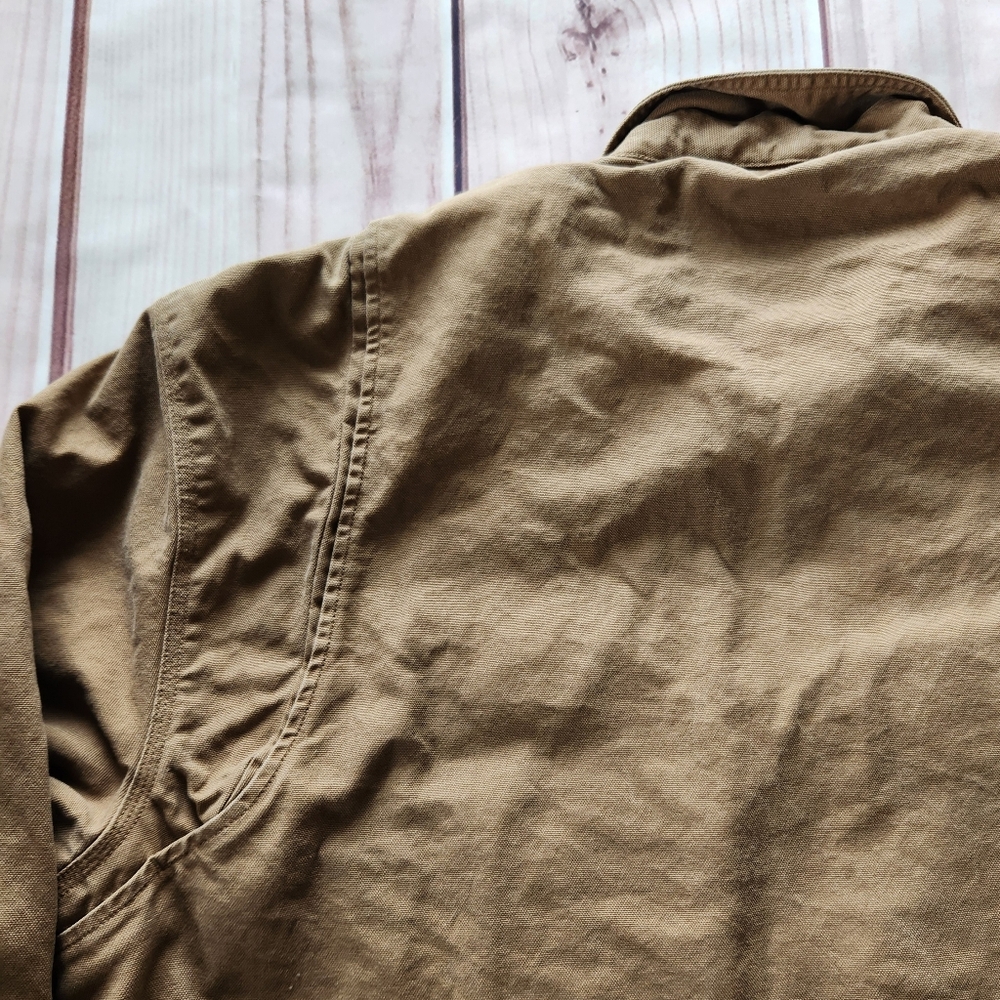 Carhartt "Weathered Canvas Shirt Jac" Flannel-lined Shacket Tan | Men's Size 2XL - Picture 6 of 11